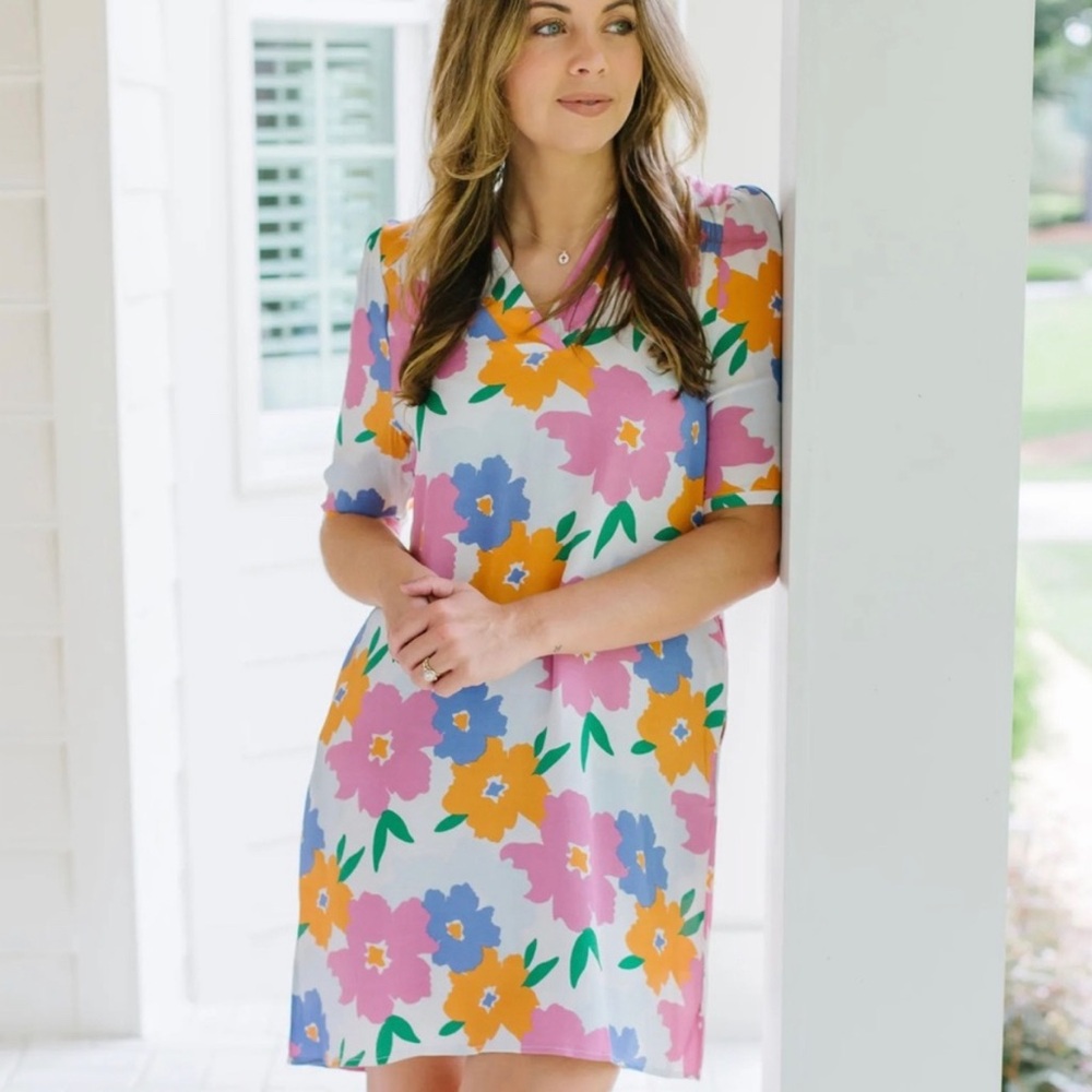 Michelle Mcdowell Hazel Colorful Bright Floral Dress - Size XL